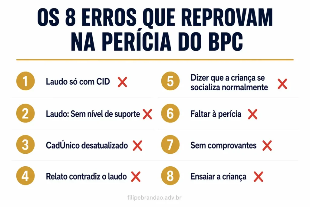Checklist dos 8 erros que reprovam na perícia BPC LOAS