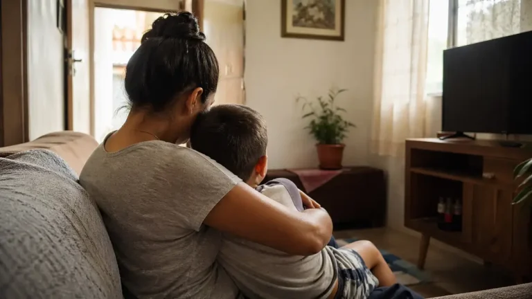 BPC Bolsa Família em 2026 — mãe e filho em casa representando família beneficiária