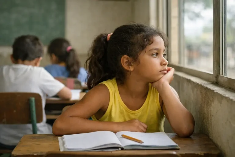BPC TDAH — criança com dificuldade de concentração na escola representando o transtorno de déficit de atenção